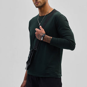 Dark Green Stretch Full Sleeve T-Shirt