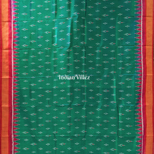 Rama Green Dual Tone Mayur Chandrika Khandua Silk Saree