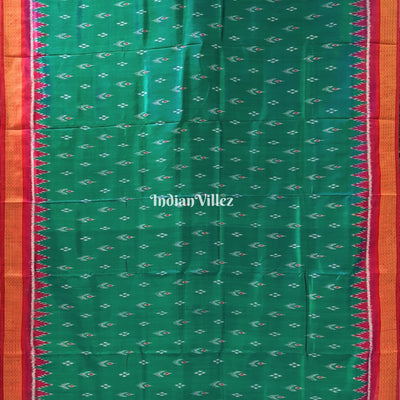 Rama Green Dual Tone Mayur Chandrika Khandua Silk Saree