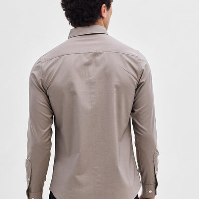 Hazelnut Solid Oxford Shirt