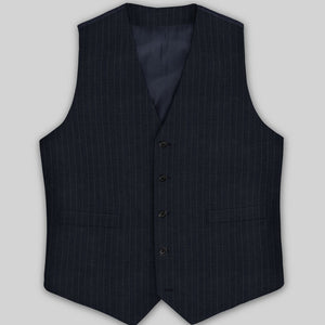 Chalkstripe Blue Wool Waist Coat