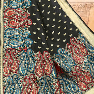 Black Chanderi Saree