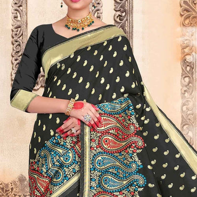 Black Chanderi Saree