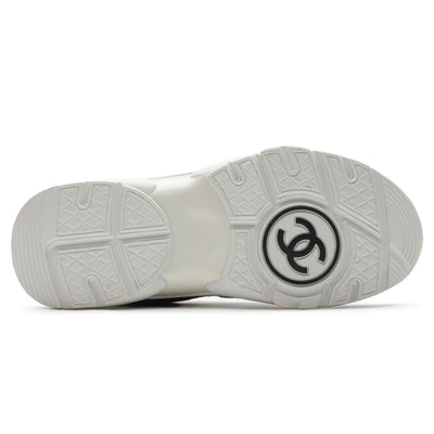 Chanel CC Logo Suede Nylon Purple Blue Sneaker