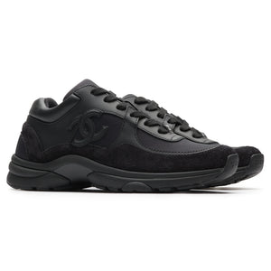 Chanel CC Logo Suede Triple Black Sneaker