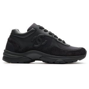 Chanel CC Logo Suede Triple Black Sneaker
