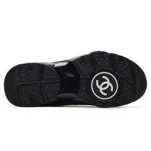 Chanel CC Logo Suede Triple Black Sneaker