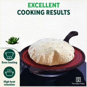 Super Smooth Cast Iron Tawa with Handle,Pre-seasoned, Nonstick, 100% Pure, Toxin-free, Induction, 26.3cm, 1.8kg