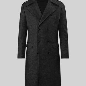 Charcoal Herringbone Tweed GQ Overcoat