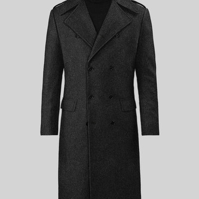 Charcoal Herringbone Tweed GQ Overcoat