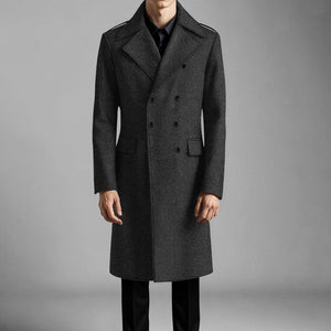 Charcoal Herringbone Tweed GQ Overcoat