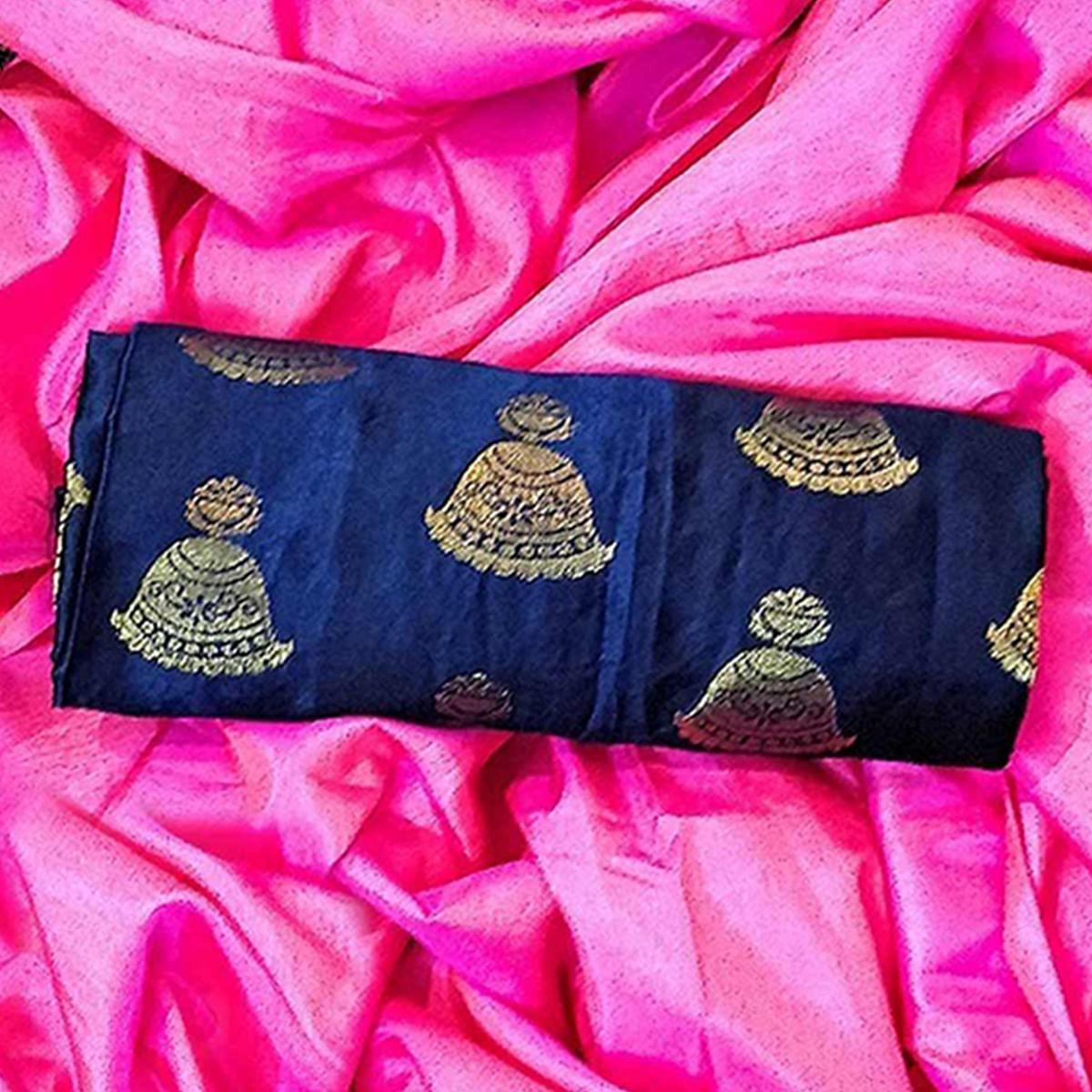 Charming Pink Colored Festive Wear Silk Saree