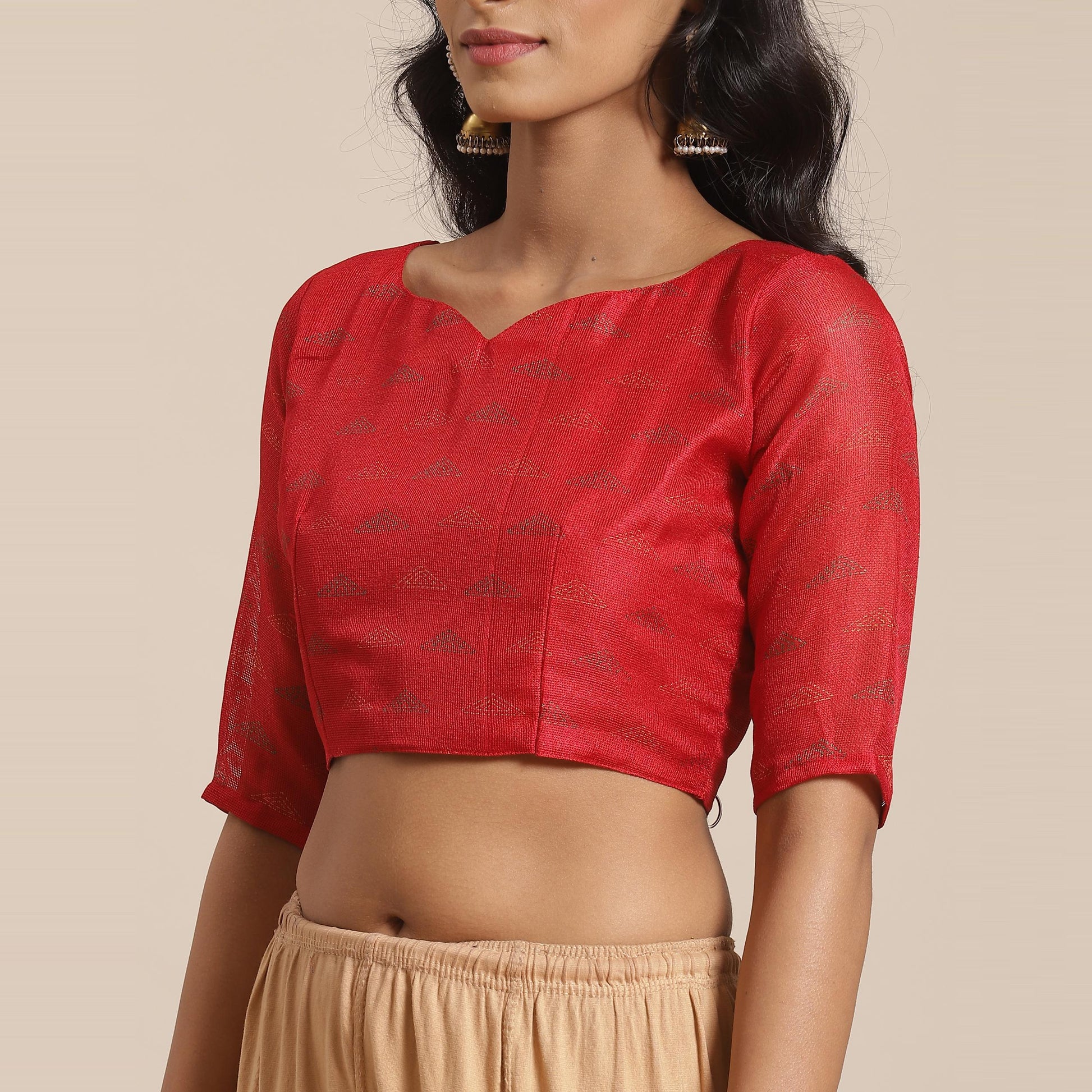 Charming Red Colored Casual Wear Printed Jute Silk Saree