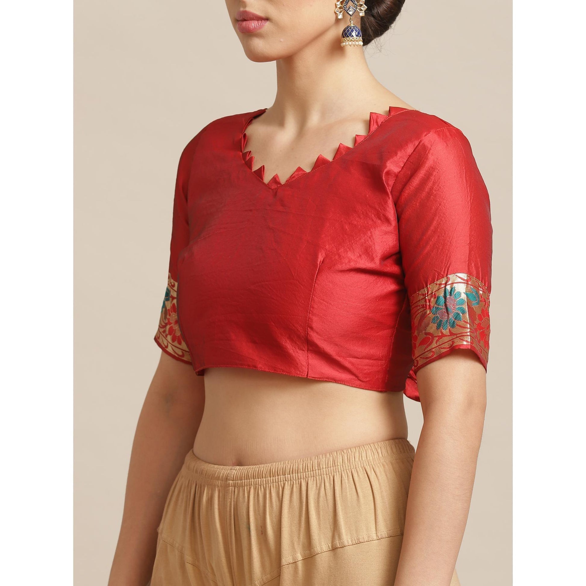 Charming Rust Colored Festive Wear Woven Silk Blend Banarasi Saree