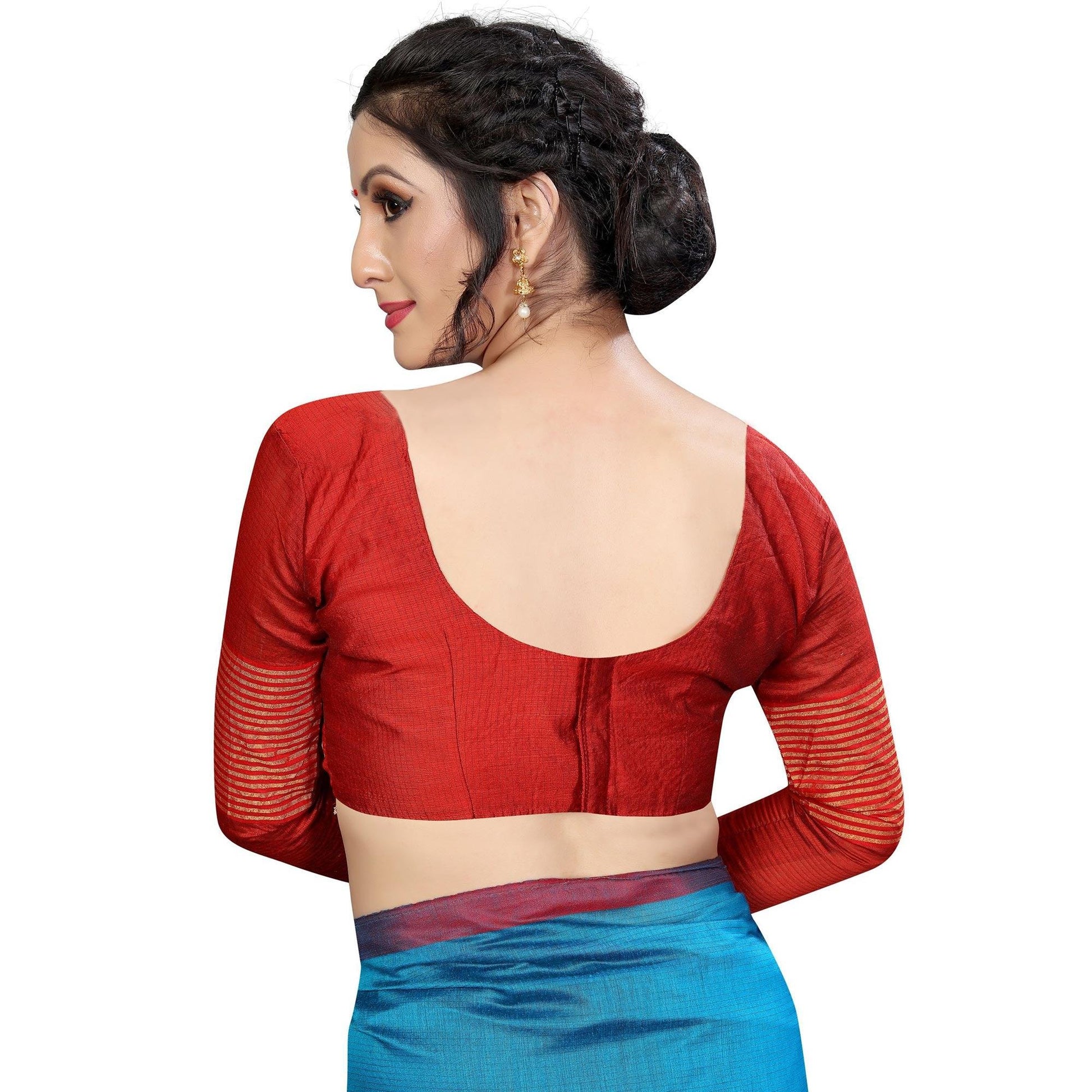 Charming Sky Blue Colored Festive Wear Cotton Saree