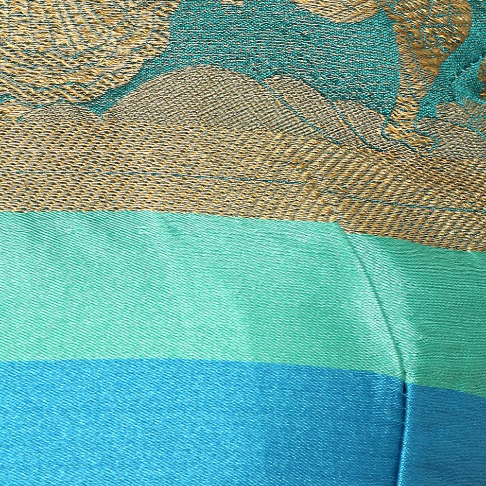 Charming Turquoise Green Colored Festive Wear Cotton Weaving Saree