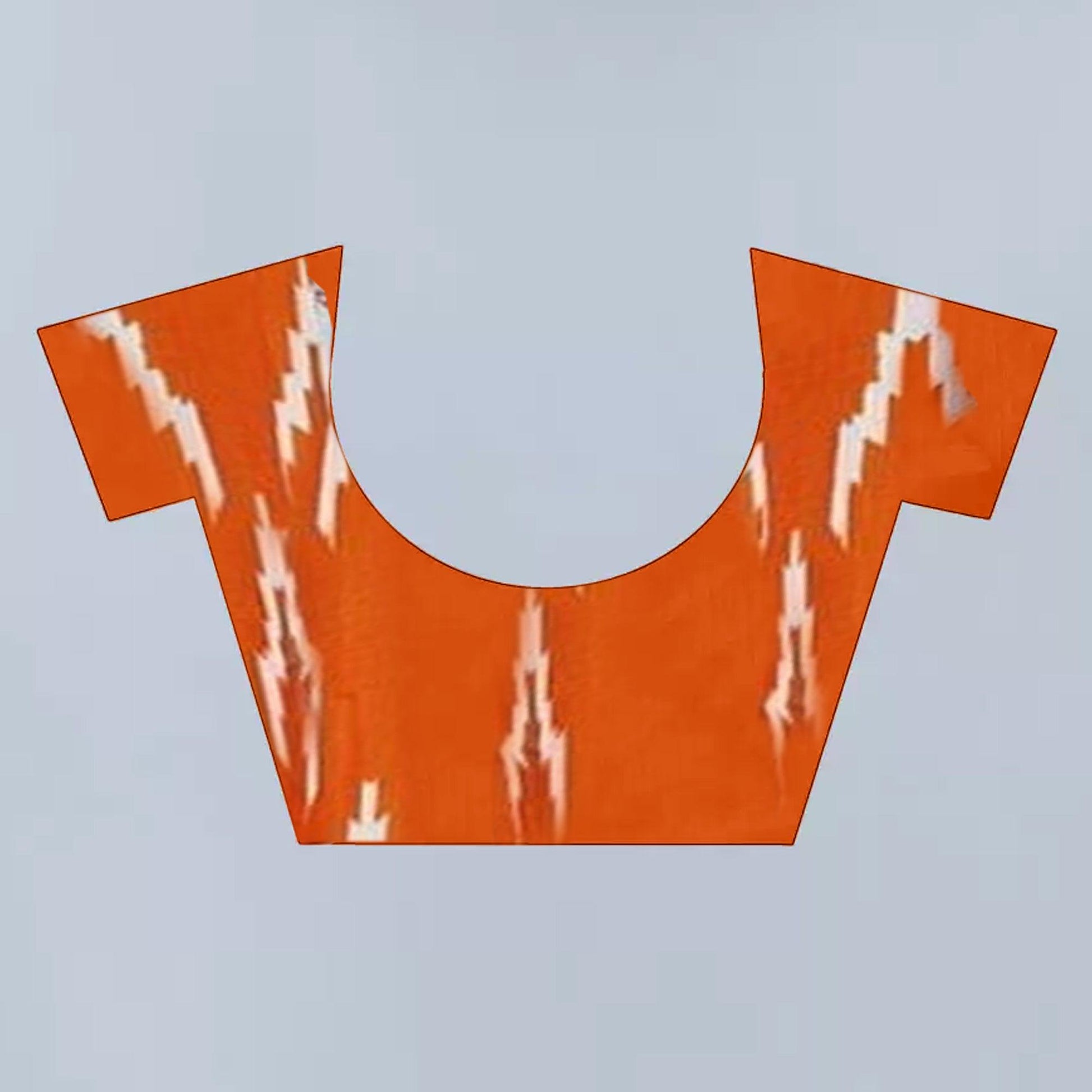 Charming White - Orange Colored Casual Wear Digital Printed Linen Saree