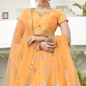 Charming Yellow Wedding Wear Zari Embroidery Heavy Silk Lehenga Choli