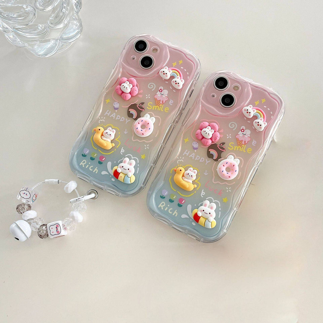 Whimsical 3D Cartoon Case with Bracelet