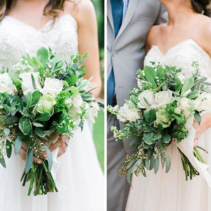 Chic Green and White Wedding Flowers