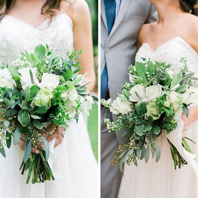 Chic Green and White Wedding Flowers