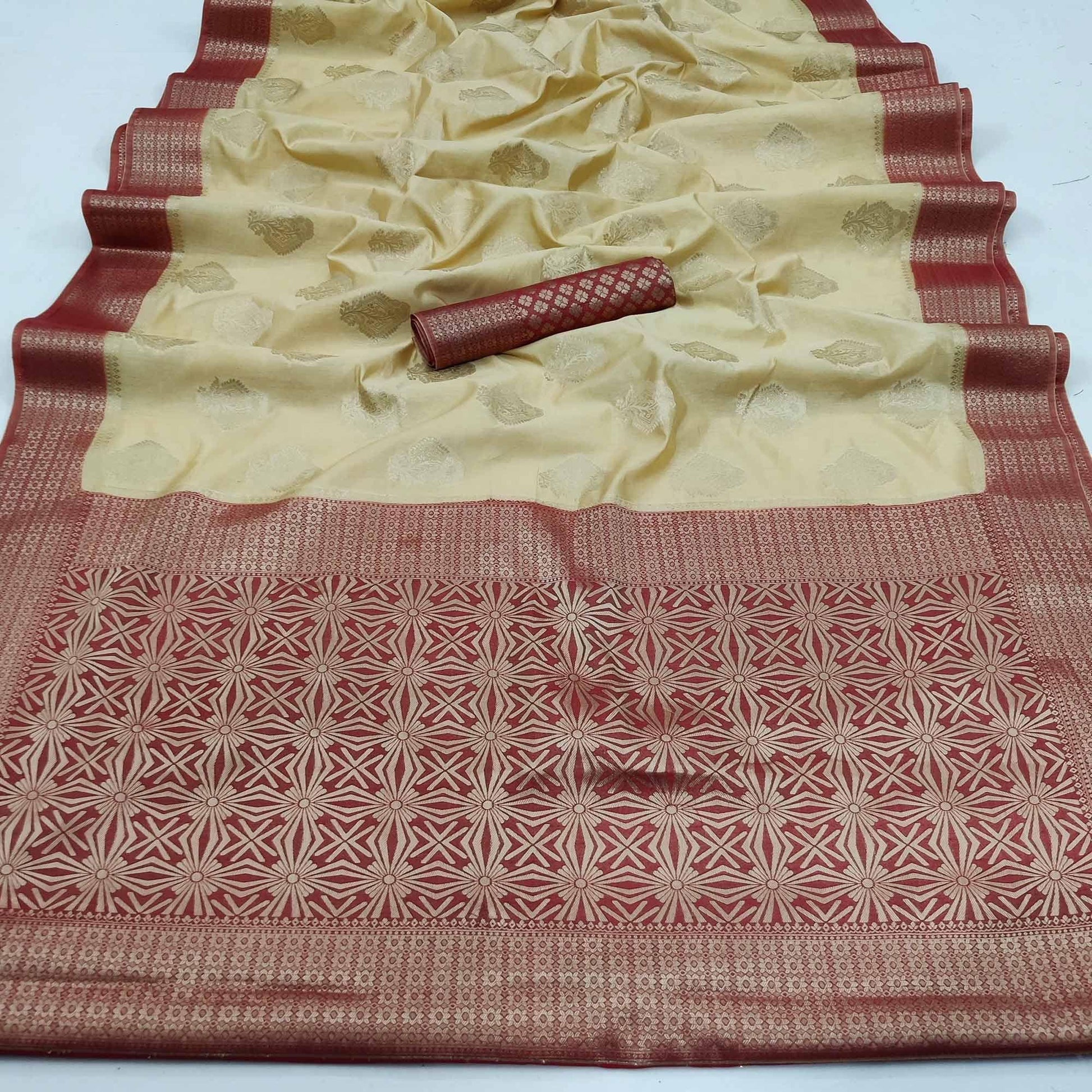 Chikoo Festive Wear Woven Art Silk Double Dying Sarees With Zari Border