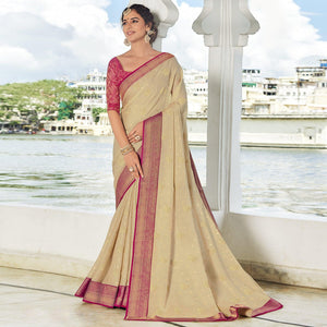 Chikoo Festive Wear Woven Brasso Saree