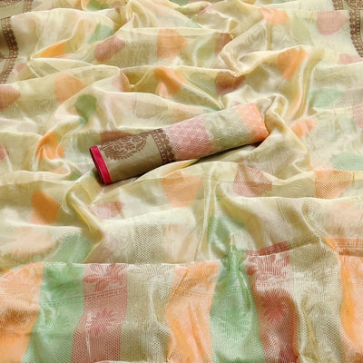 Chikoo Festive Wear Woven Silk Saree