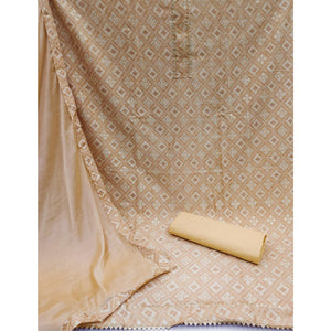 Chikoo Foil Printed Rayon Dress Material