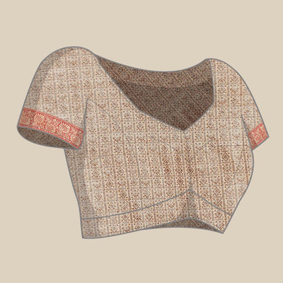 Chikoo Woven Cotton Silk Saree With Tassels