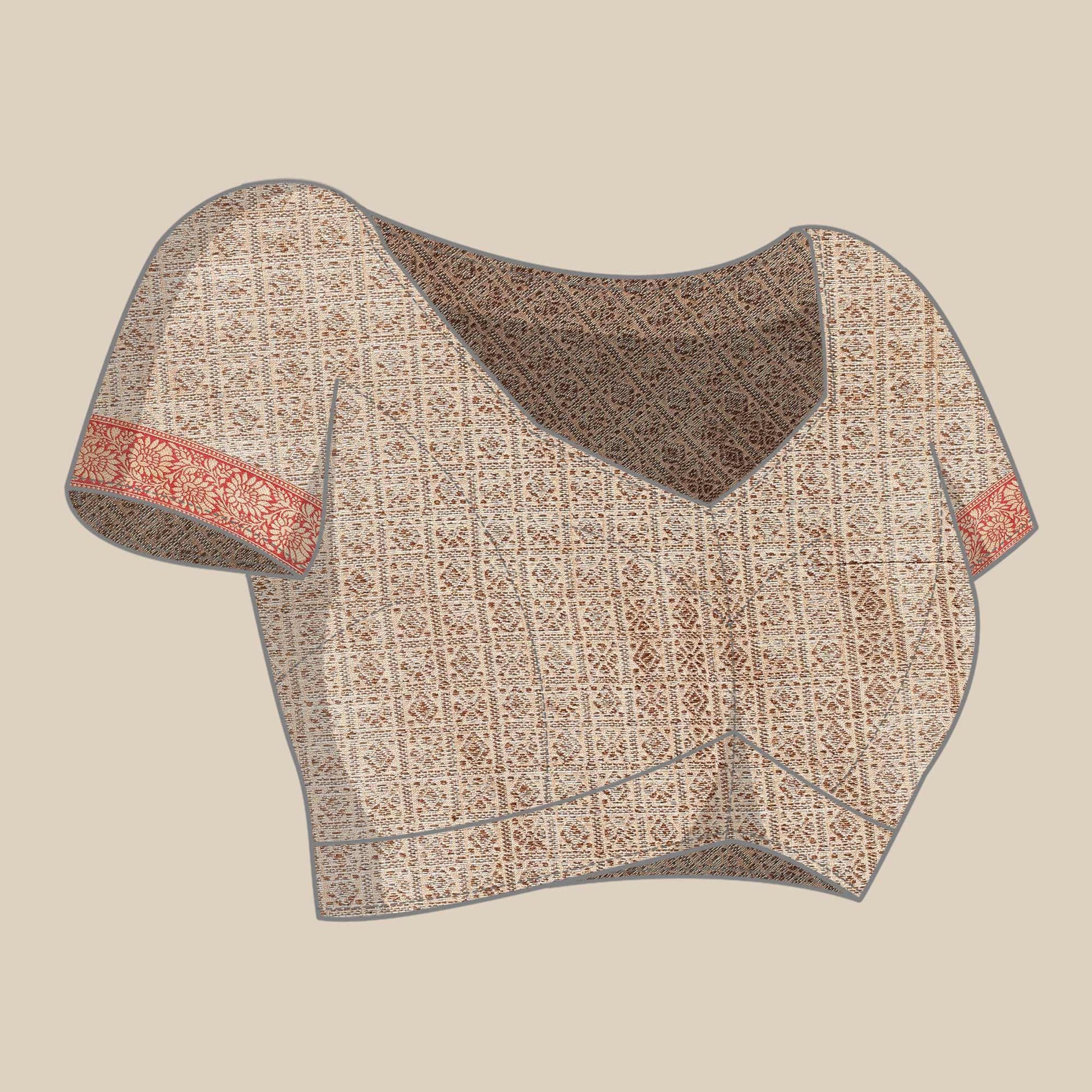 Chikoo Woven Cotton Silk Saree With Tassels