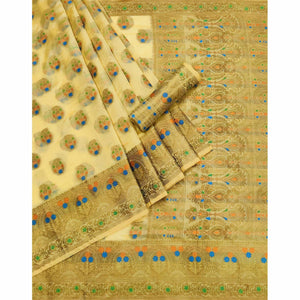 Chikoo Woven Organza Saree