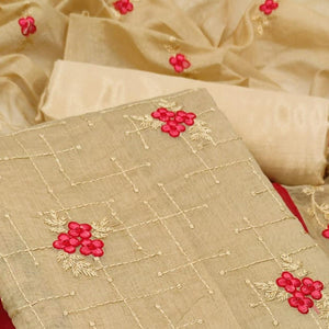 Chiku Casual Wear Floral Embroidery Work Modal Dress Material