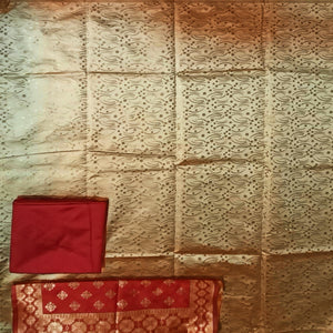 Chiku Festive Wear Woven Banarasi Silk Dress Material