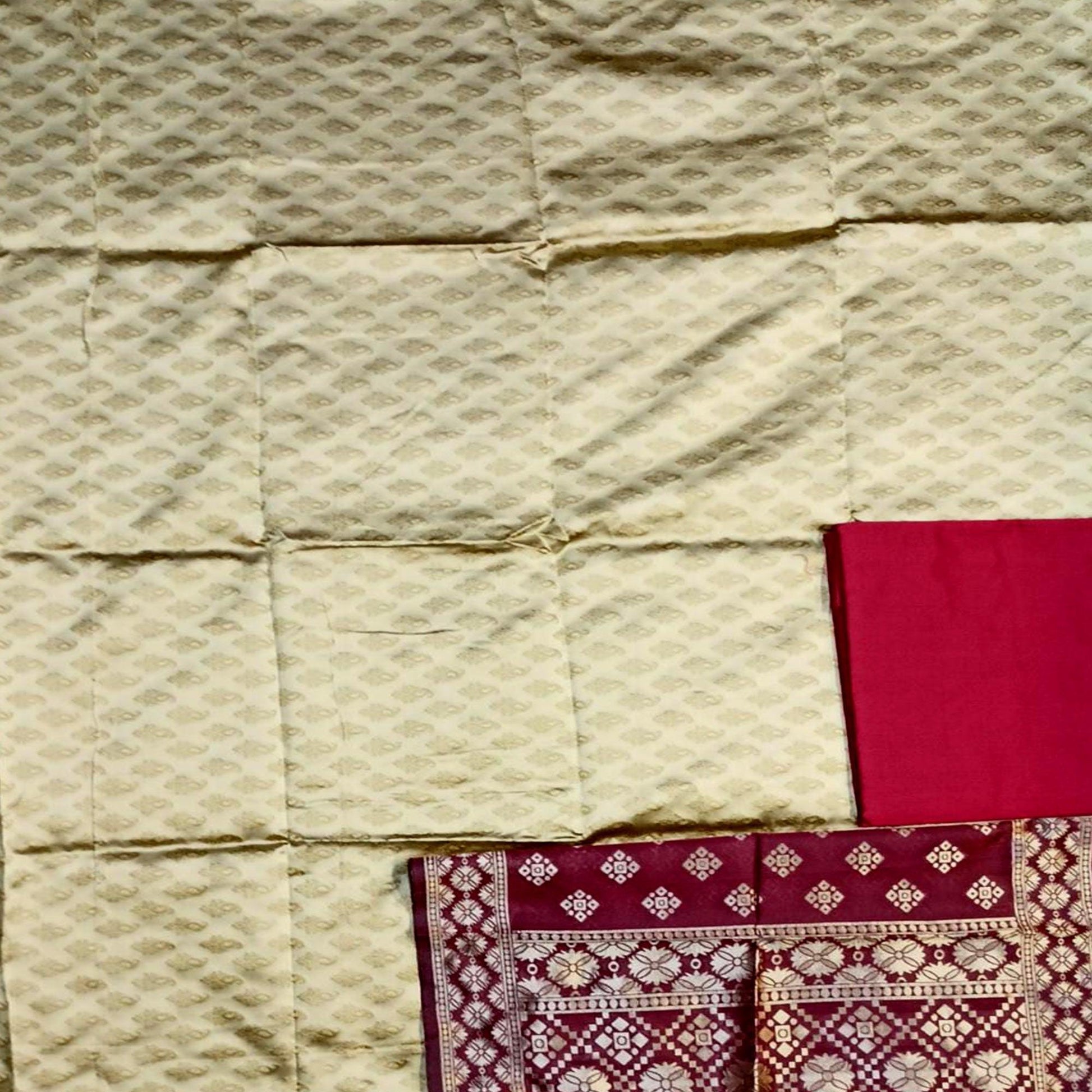 Chiku Festive Wear Woven Banarasi Silk Dress Material