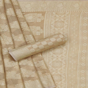 Chiku Festive Wear Woven Cotton Saree