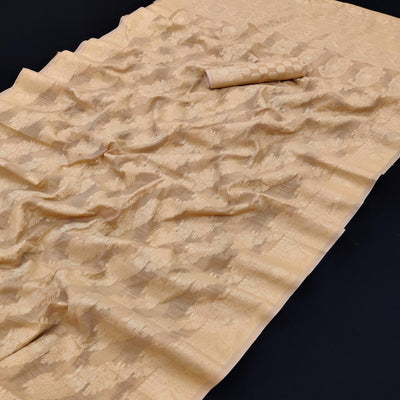 Chiku Festive Wear Woven Cotton Saree