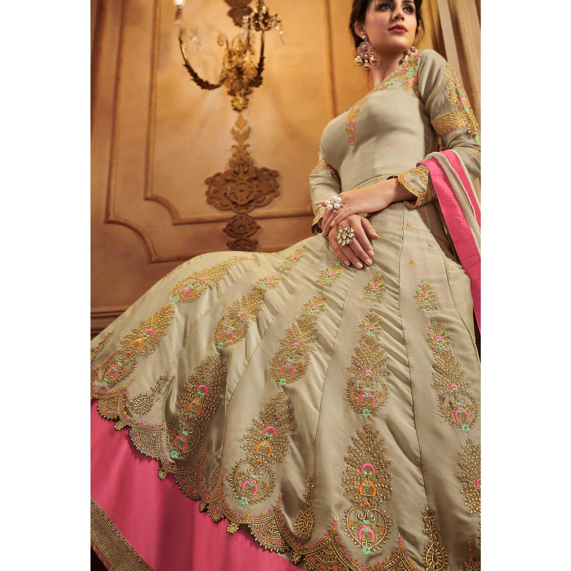 Chiku Partywear Embroidered Georgette Anarkali Suit