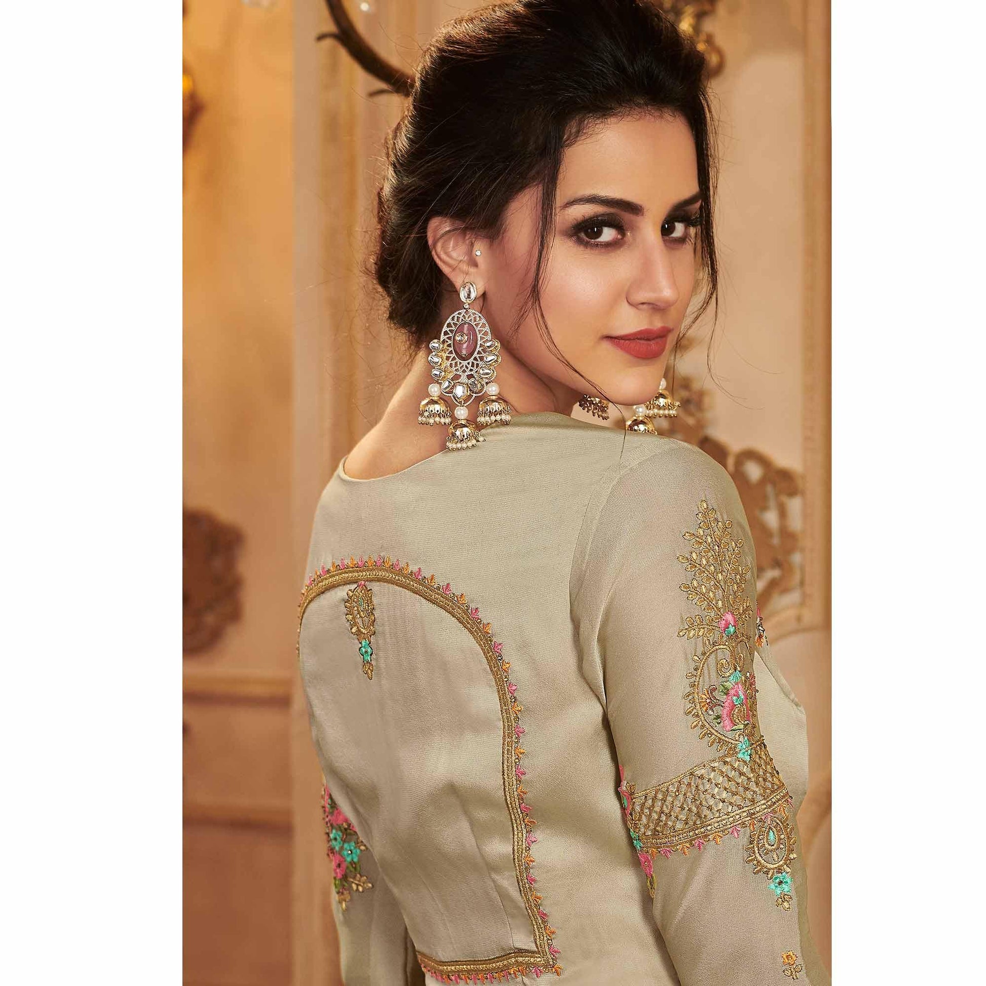 Chiku Partywear Embroidered Georgette Anarkali Suit