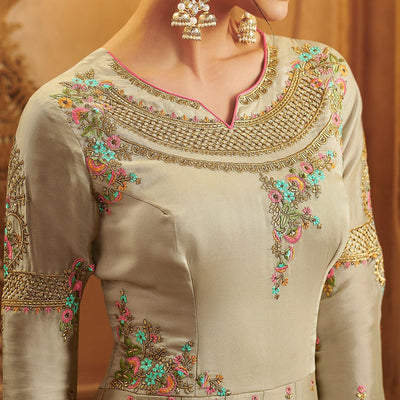 Chiku Partywear Embroidered Georgette Anarkali Suit
