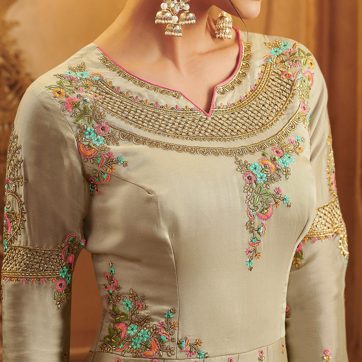 Chiku Partywear Embroidered Georgette Anarkali Suit