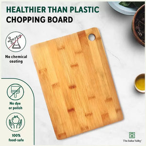 100% Natural Bamboo Wood Chopping/Cutting Board, Toxin-free, No Dye/Polish, Strong,Scratch Resistant 32cm in Length /21.7cm in Width