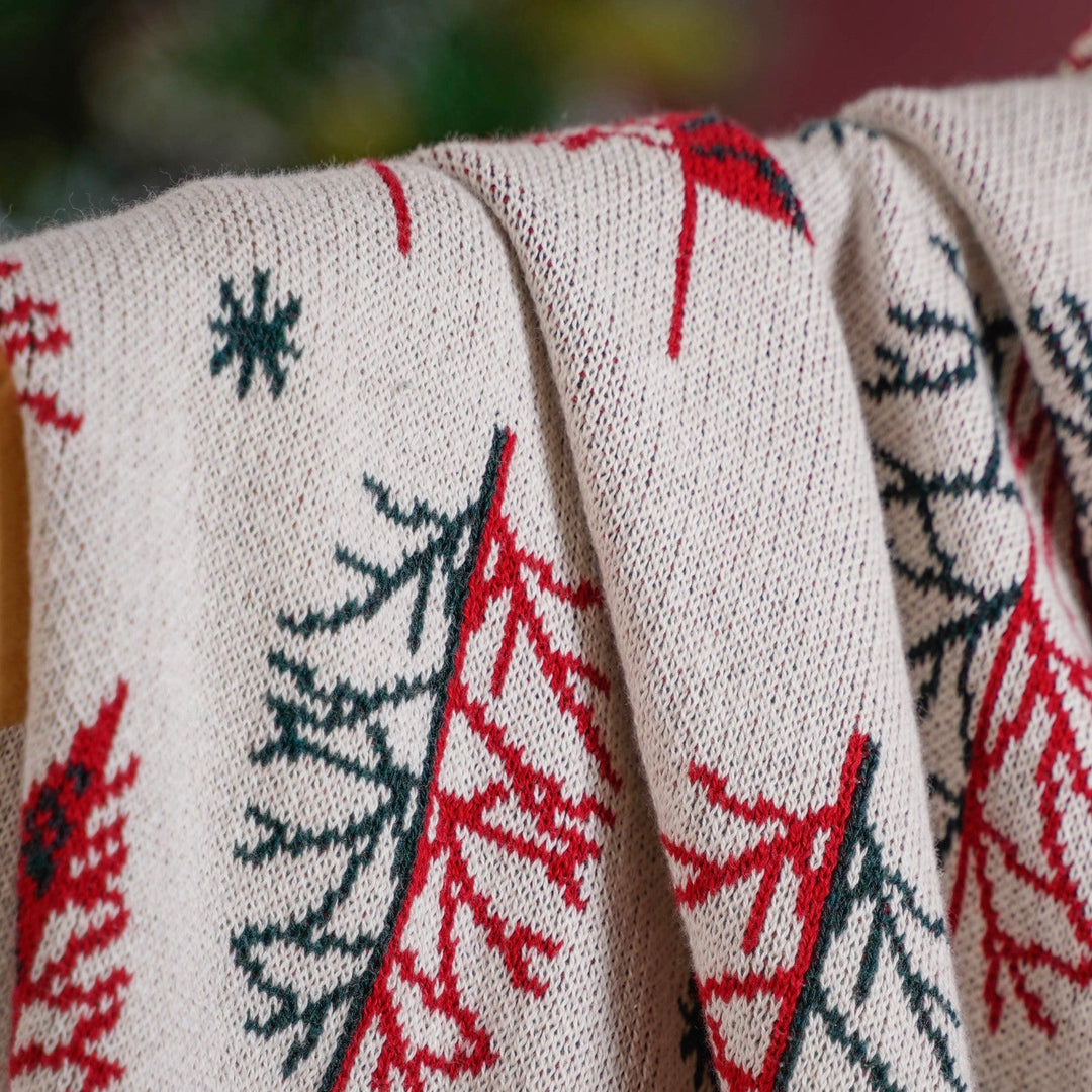 Trees And Snowflakes Throw Blanket