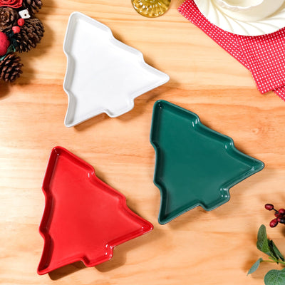 Christmas Tree Snack Plates Set Of 3