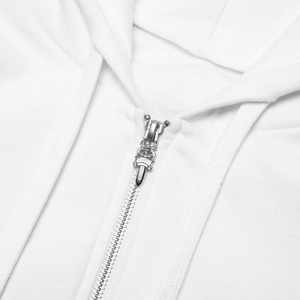 Chrome Hearts 1988 Script Logo White Zip-Up Hoodie