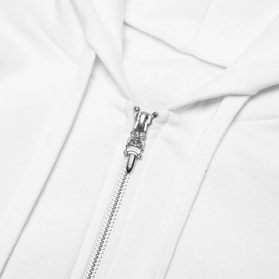 Chrome Hearts 1988 Script Logo White Zip-Up Hoodie
