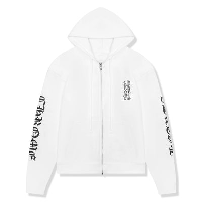 Chrome Hearts 1988 Script Logo White Zip-Up Hoodie