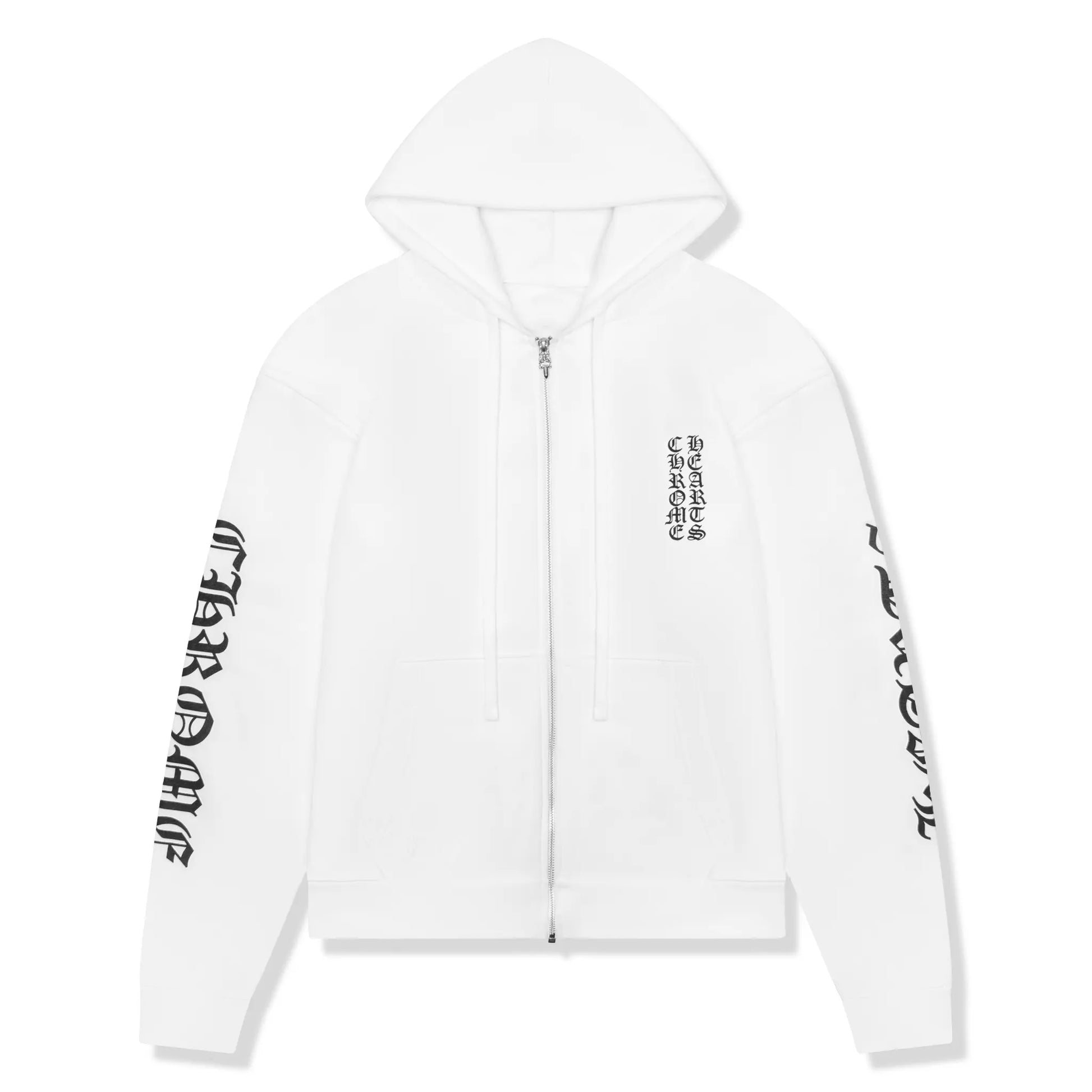 Chrome Hearts 1988 Script Logo White Zip-Up Hoodie