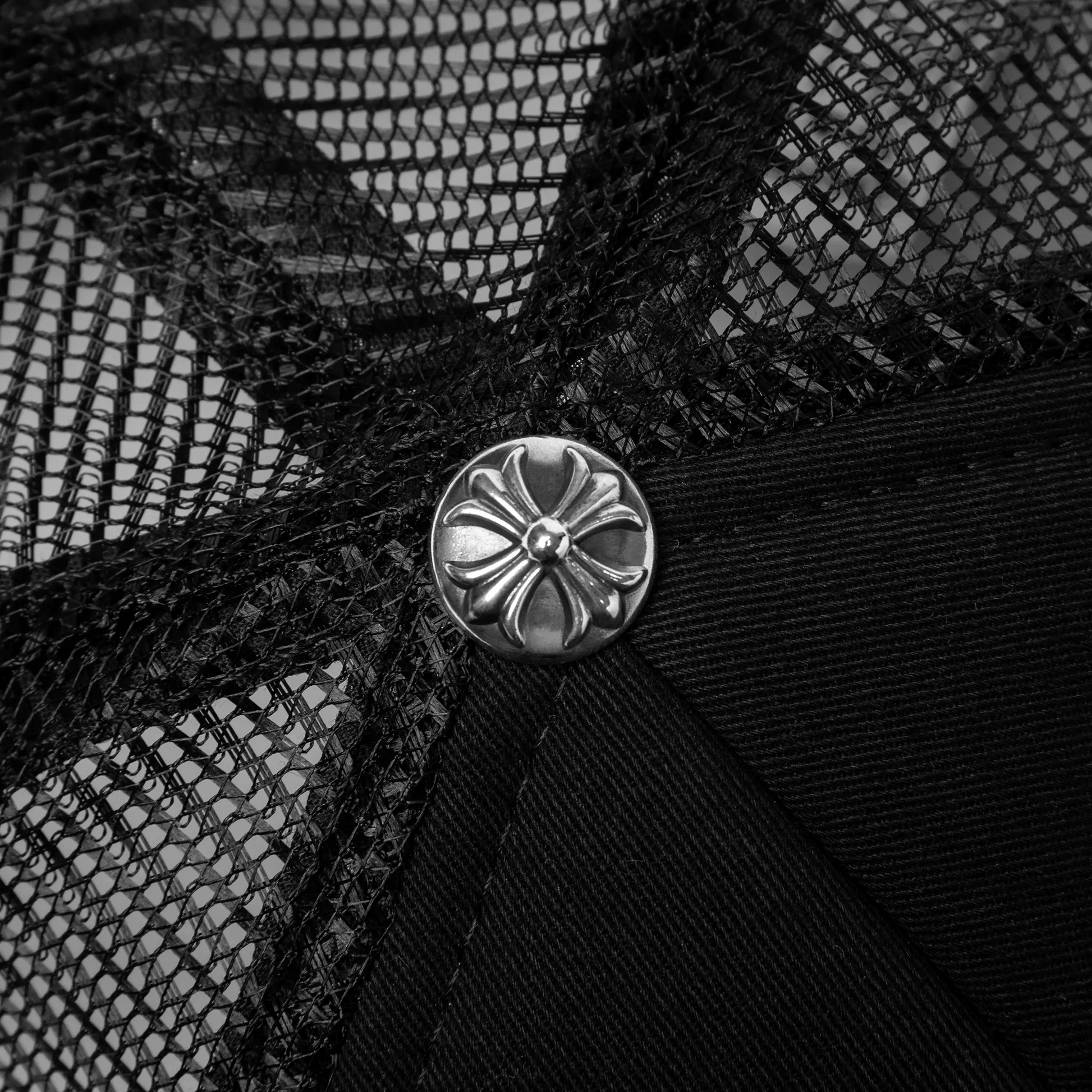 Chrome Hearts Cemetery Black White Trucker Cap