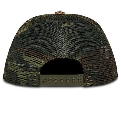 Chrome Hearts CH Hollywood Camo Green Trucker Cap